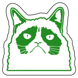 Grumpy Cat Sticker (Green)